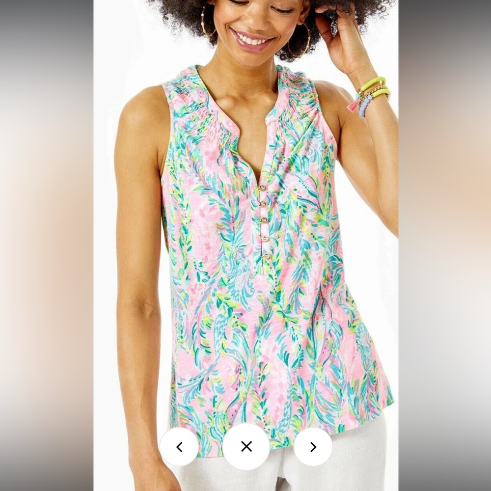 Lilly Pulitzer Essie Top / Blouse - Unicorn of the Sea